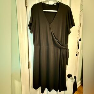 Susan Graver Black Wrap Midi Dress